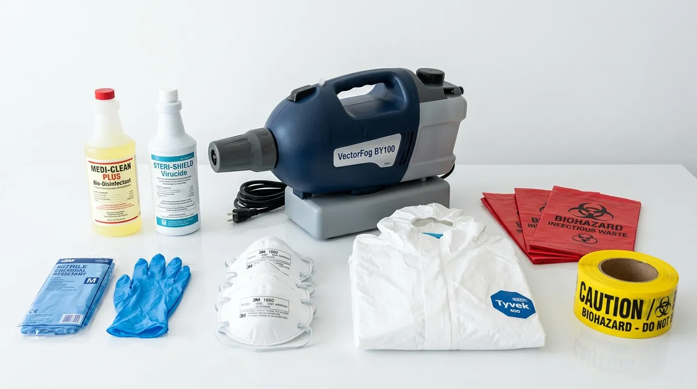 Professional biohazard remediation crew working in Canton